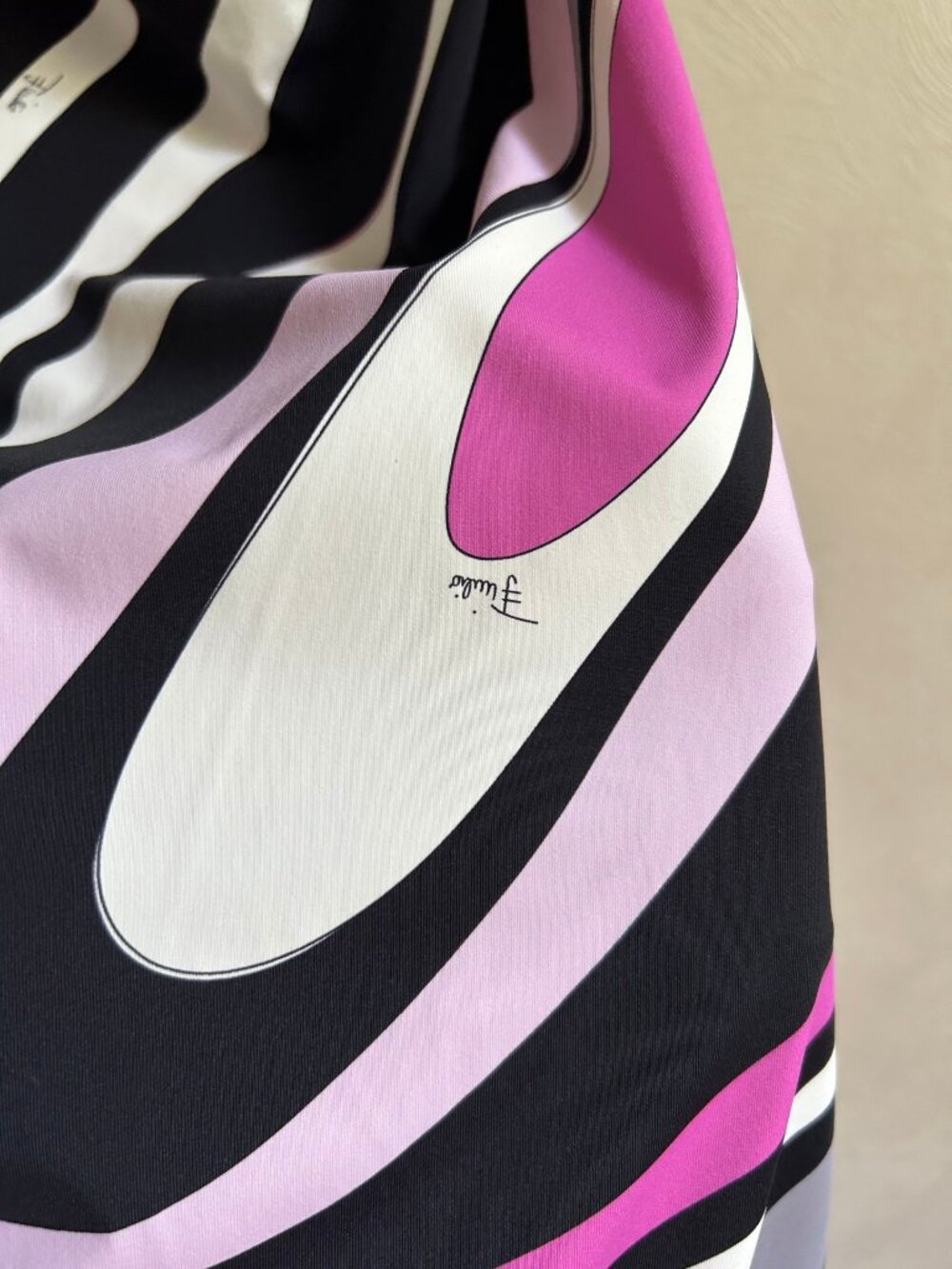Emilio Pucci Swirl Print Cowl Cross Back Mini Slip Dress - Picture 5 of 9